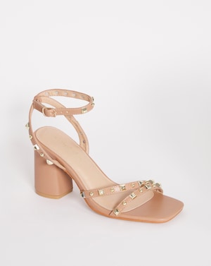 Asymmetric Stud Heel Sandals Ex Wide - Image 2