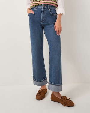 Monsoon Tina Straight Turn Up Jeans - Image 1