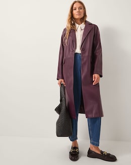 Monsoon Paola Faux Leather Trench Coat
