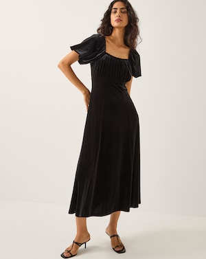 Monsoon Cynthia Velvet Midi Dress - Image 1
