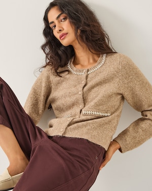 Monsoon Evie Embellished Cardigan - Image 1