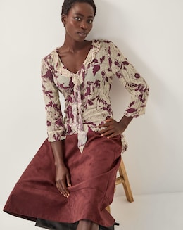 Monsoon Bora Floral Ruffle Top