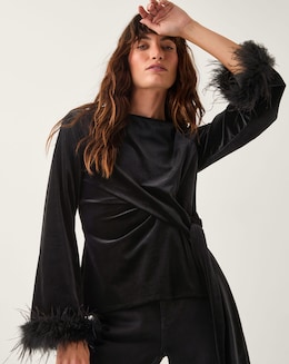 Monsoon Freya Feather Velvet Top