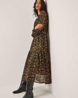 Monsoon Clara Dotwork Print Midi Dress