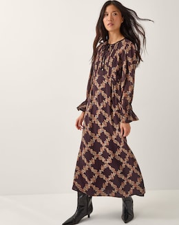 Monsoon Cheryl Diamond Floral Midi Dress