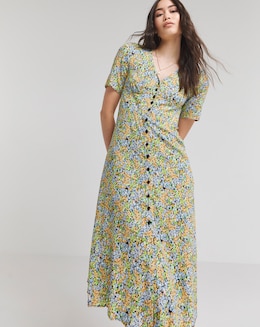 Nobody's Child Wildflower Print Alexa Midi Tea Dress