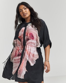 Religion Hidden Pink Floral Drawstring Waist Tunic