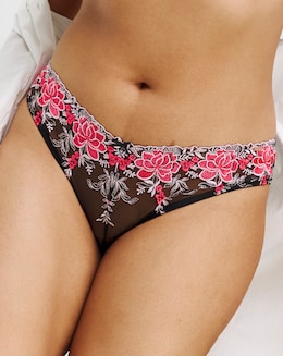 Figleaves Curve Floral V Brazilian - Neon