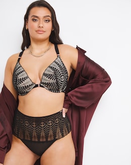 Figleaves Curve Opulence Lace Deep Brazilian Brief