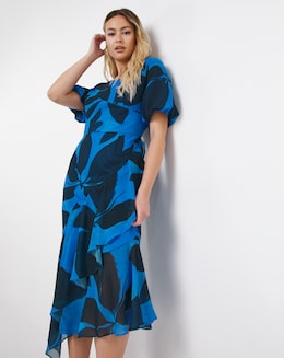 Joanna Hope Printed Asymmetric Hem Maxi Dress