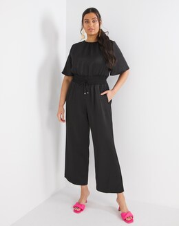 Joanna Hope Black Satin Jumpsuit