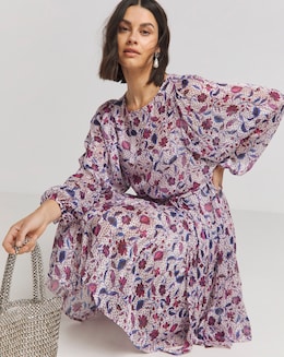 Jo by Joanna Hope Tie Waist Print Dress