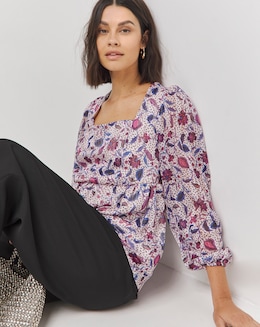 Jo by Joanna Hope Ruffle Hem Blouse