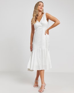 Joanna Hope Ivory Jacquard Bridal Midi Dress