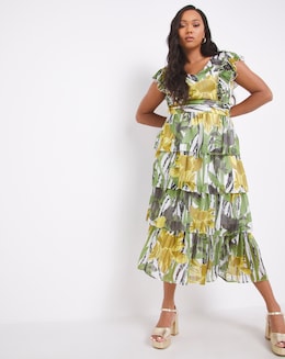 Joanna Hope Tiered Printed Dress