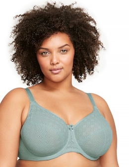 Glamorise Plus Size Lace Comfort WonderWire Bra 9855