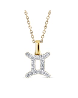 9ct Gold Diamond Gemini Pendant on 18 inch chain