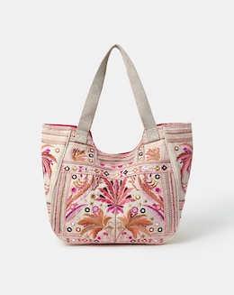 Accessorize Palm Mirror Embellished Tote Bag