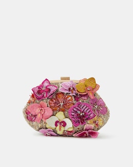 Accessorize 3D Flower Embellished Clutch Bag