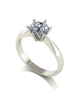 9ct White Gold 1ct eq Moissanite Solitaire Ring
