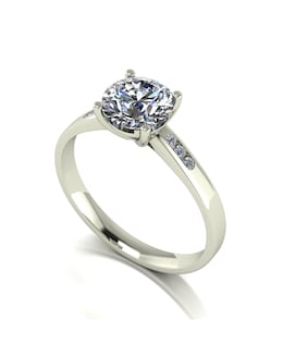 9ct White Gold 1.35ct eq total Moissanite Solitaire Ring