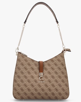 Guess Zamira Latte Logo Hobo Shoulder Bag