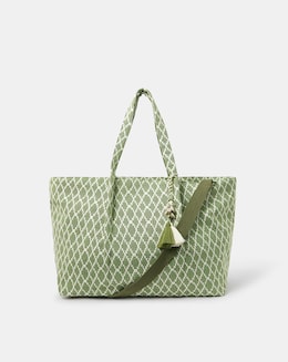 Geometric Print Weekender Bag