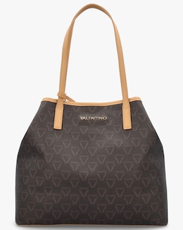 Valentino Bags Lady Brown Multi Repeat Logo Shopper Bag