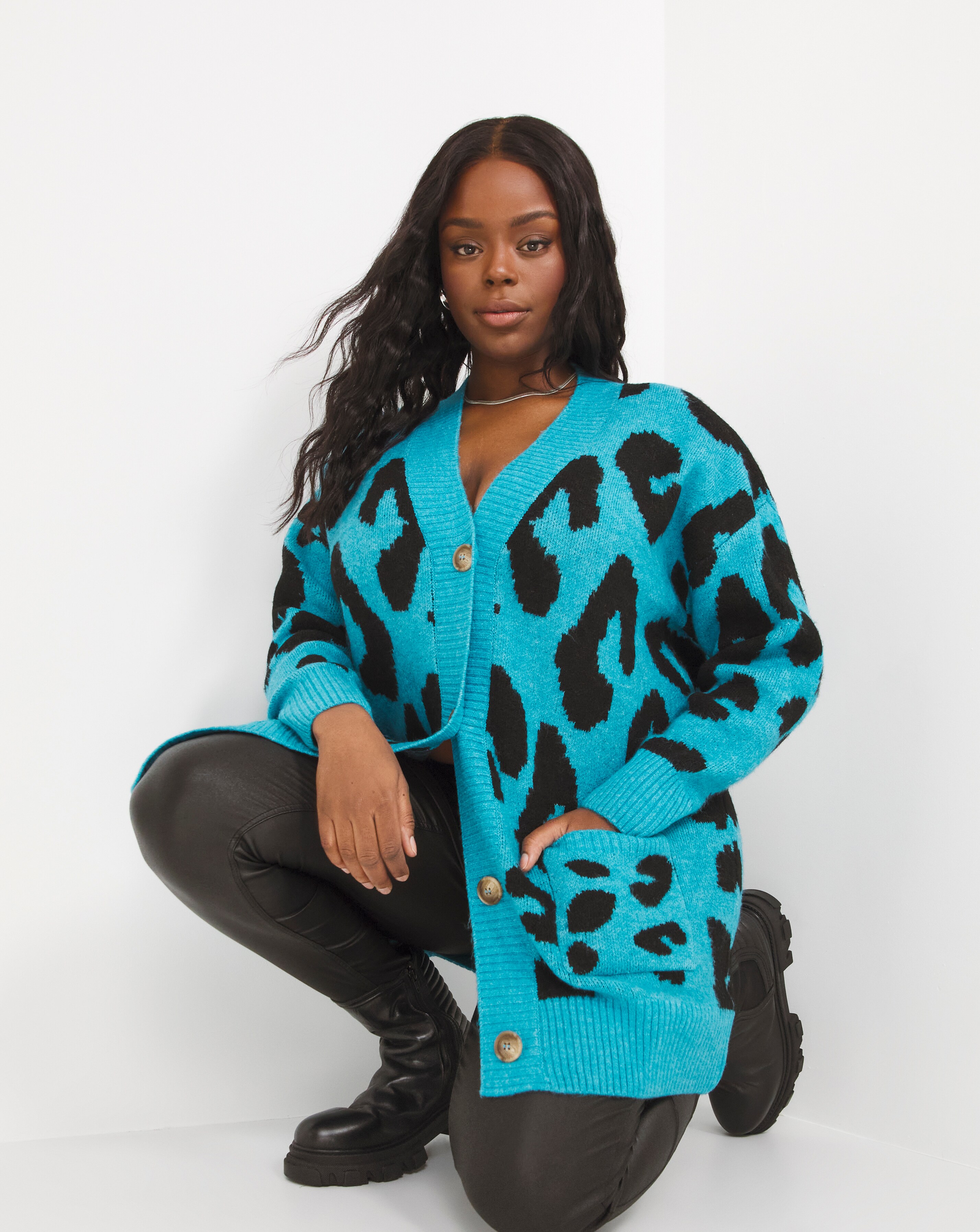 Blue animal on sale print cardigan