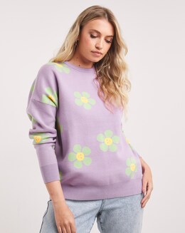 Smiley Flower Pattern Jumper