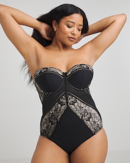 MAGISCULPT Firm Control Lace And Mesh Underwire Padded Multiway Body - Black
