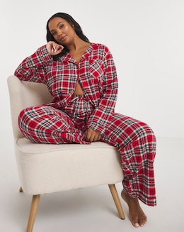Boux Avenue Xmas Check Woven Cotton Pyjamas in a Bag
