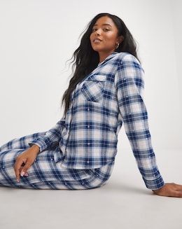 Boux Avenue Heart Check Woven Cotton Pyjamas in a Bag