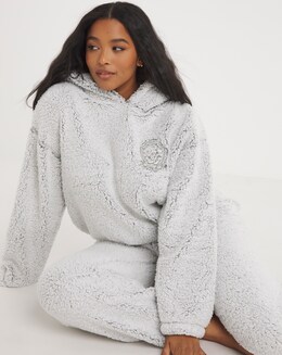 Boux Avenue New Jersey Borg Hoodie &amp; Jogger Lounge Set