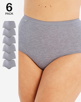Sloggi 6Pack Basic Maxi Cotton Knickers Grey Mix