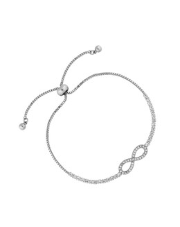 Jon Richard Silver Plated Crystal Infinity Toggle Bracelet