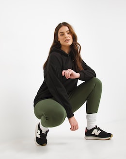 Black Pull On Seam Detail Hoodie