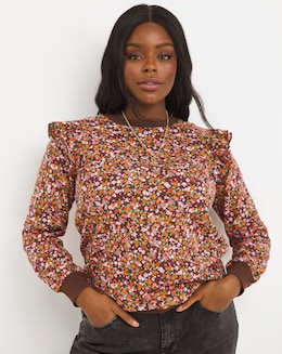 Ditsy Floral Frill Sweatshirt