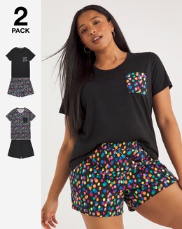 Pretty Secrets Value 2 Pack Pyjama Shortie Sets