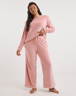 Figleaves Luxury Soft Fleece Sweatshirt &amp; Wide Leg Jogger Set