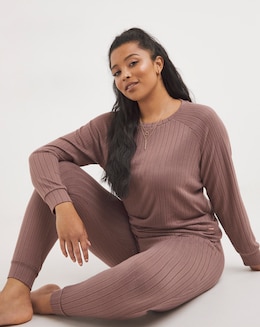 Figleaves Soft Ribbed Knit Lounge Set