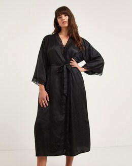 Figleaves Animal Jacquard Satin Robe