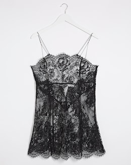 Figleaves Gigi Galloon Lace Chemise - Black