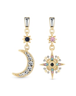 Mood Gold Multi Coloured Celestial Drop Earrings