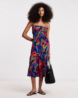 Crinkle Bandeau Beach Dress - Image