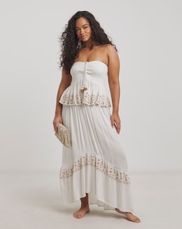 Simply Be Dip Hem Beach Skirt and Top Co-Ord