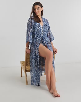 MAGISCULPT Tie Waist Open Beach Kaftan