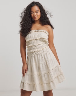 Beach To Beach Cotton Broderie Bandeau Beach Dress