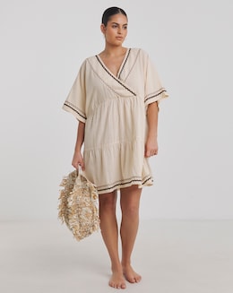 Beach to Beach Cotton Ric Rac Mini Beach Dress