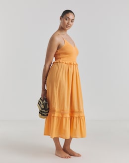 Figleaves Cotton Shirred Maxi Beach Dress